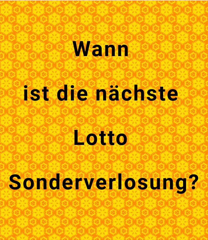 Lotto Sonderverlosung