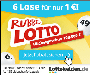 RubbelLotto – 6 Lose für nur 1 € – Lottohelden Gutschein